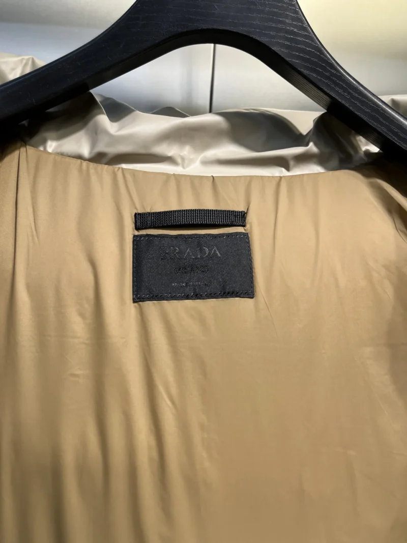 Replica Prada Minimalist Down Jacket Beige Hooded Reps - RepLuxe