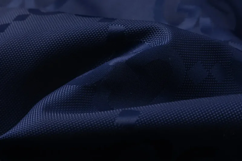 Replica Gucci GG Canvas Hooded Down Vest Navy Blue Reps - RepLuxe