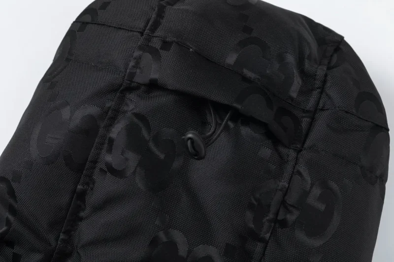 Replica Gucci Monogram Down Jacket Black Hooded Reps - RepLuxe