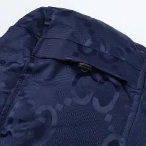 Replica Gucci Monogram Down Jacket Blue Hooded Reps - RepLuxe