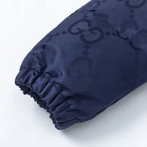 Replica Gucci Logo Jacquard Down Jacket Blue Reps - RepLuxe