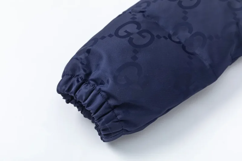 Replica Gucci Logo Jacquard Down Jacket Blue Reps - RepLuxe
