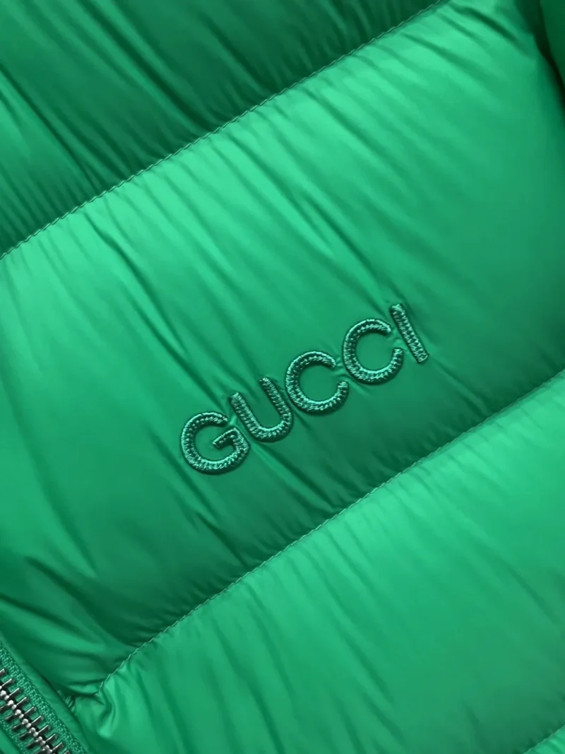 Replica Gucci 2025 Down Jacket Green Stand Collar Reps - RepLuxe