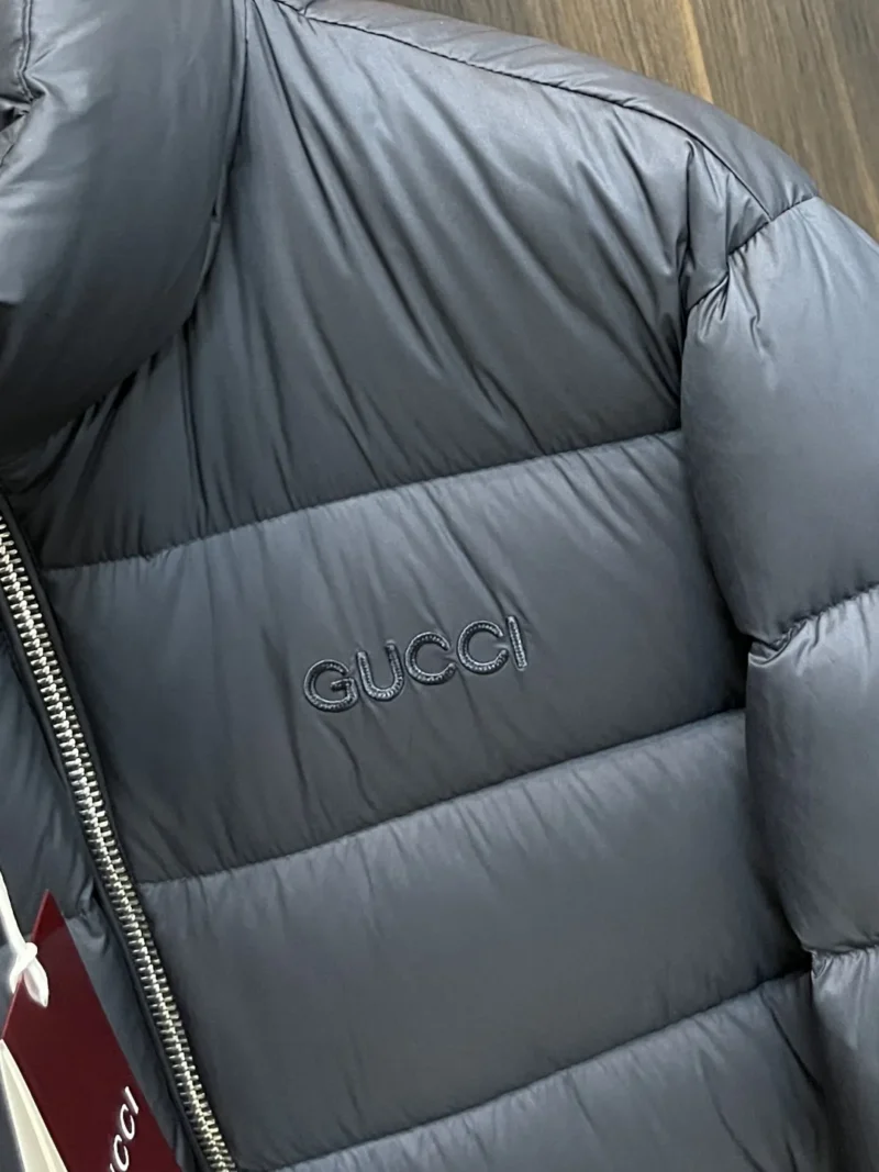 Replica Gucci 2025 Down Jacket Black Stand Collar Reps - RepLuxe