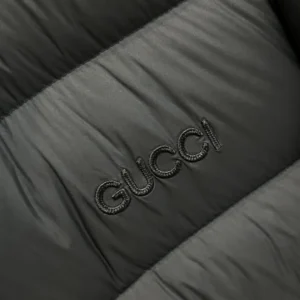 Replica Gucci 2025 Down Jacket Black Stand Collar Reps - RepLuxe