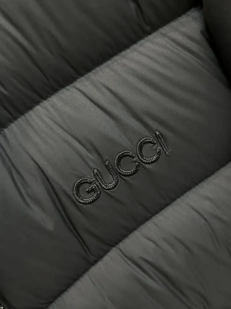 Replica Gucci 2025 Down Jacket Black Stand Collar Reps - RepLuxe