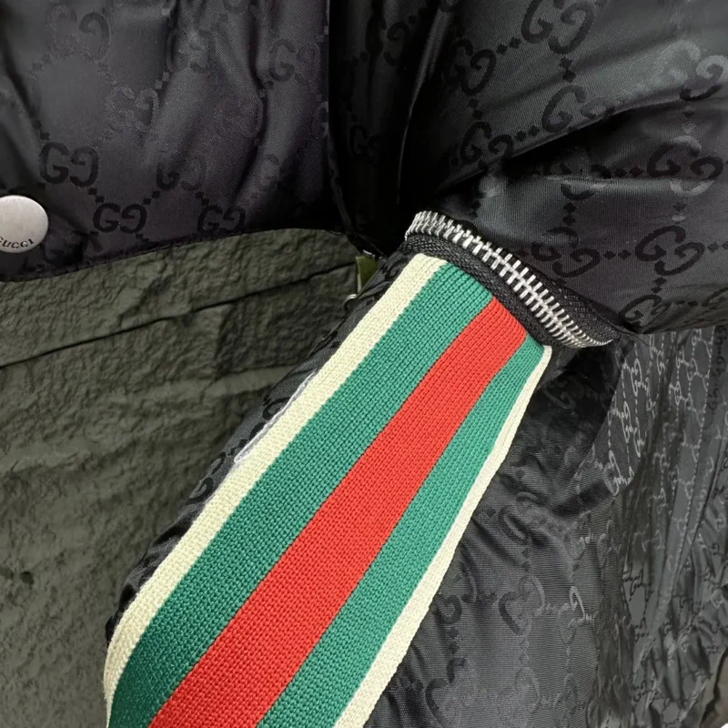 Replica Gucci FW Caban Down Jacket Black Striped Reps - RepLuxe