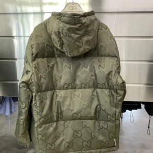 Replica Gucci GG Canvas Down Jacket Olive Green Reps - RepLuxe