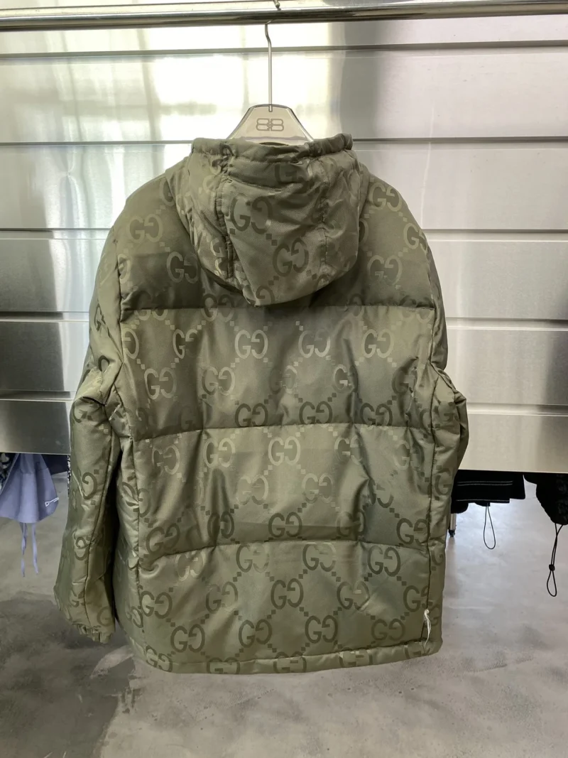 Replica Gucci GG Canvas Down Jacket Olive Green Reps - RepLuxe