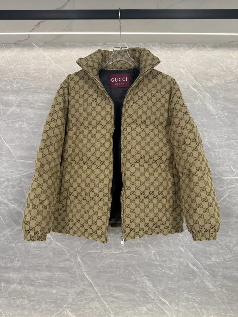Replica Gucci Classic GG Down Jacket Beige Monogram Reps - RepLuxe