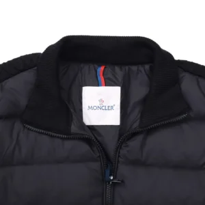 Replica Moncler Knit Down Jacket Black Stand Collar Reps - RepLuxe