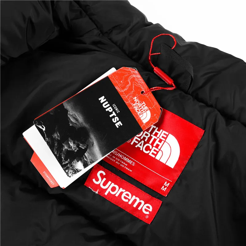 Replica Supreme TNF Studded Logo Hooded Puffer Blue Reps - RepLuxe