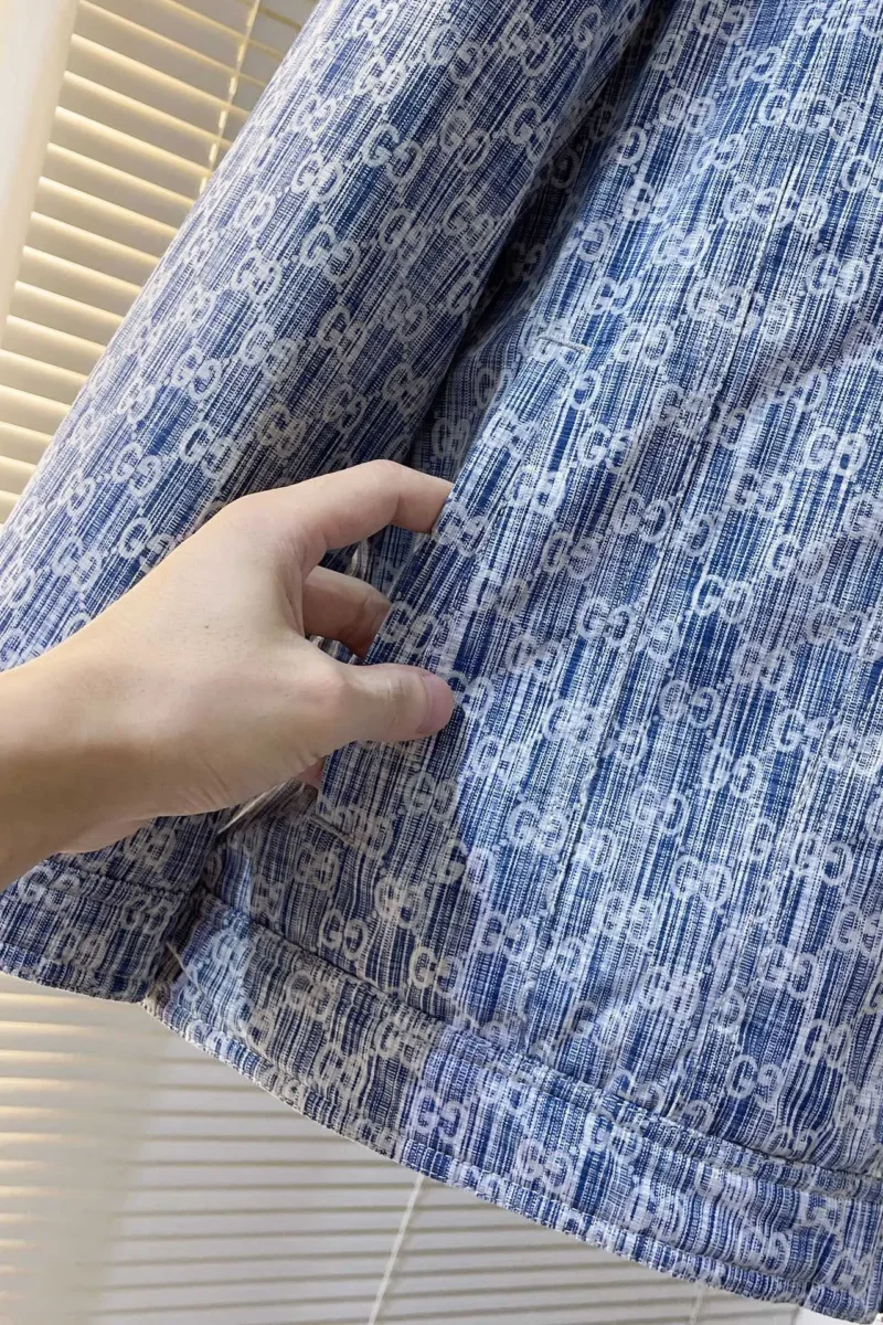 Replica Gucci Jacquard Denim Down Jacket Blue Regular Reps - RepLuxe