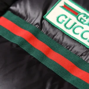Replica Gucci Logo Tape Down Jacket Black Puffer Reps - RepLuxe