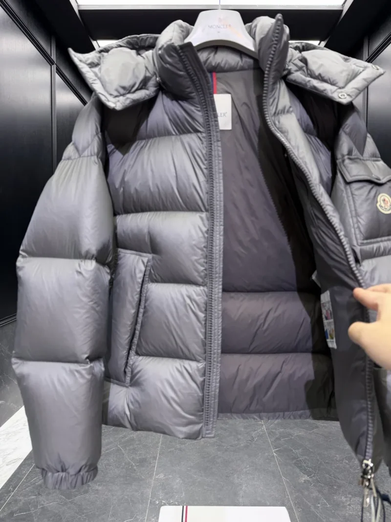Replica Moncler Couyere Down Jacket Grey Hooded Reps - RepLuxe