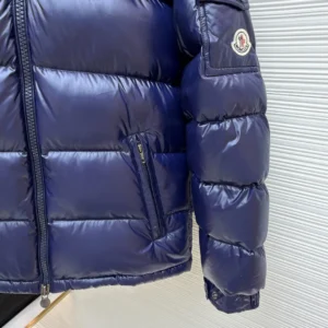 Replica Moncler Maya Down Jacket Navy Blue Hooded Reps - RepLuxe