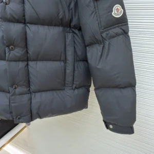 Replica Moncler Maya Down Jacket Black Hooded Reps - RepLuxe