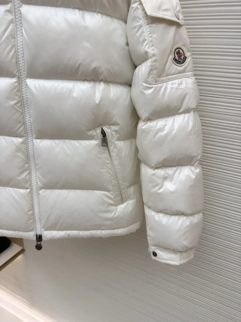 Replica Moncler Maya Down Jacket White Hooded Reps - RepLuxe
