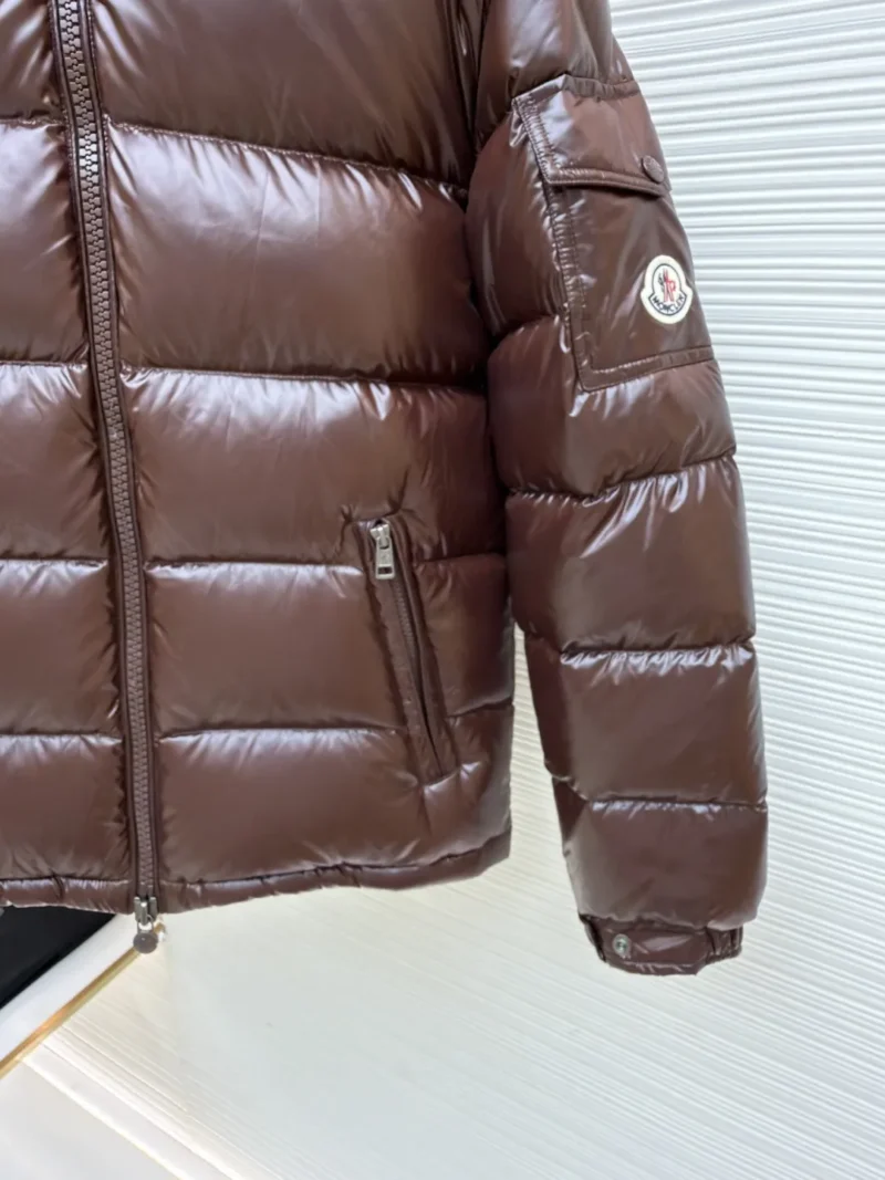 Replica Moncler Maya Down Jacket Brown Hooded Reps - RepLuxe