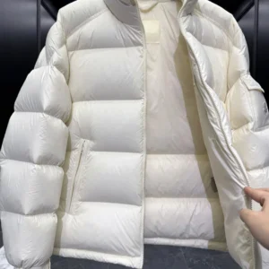 Replica Moncler Levitha Down Jacket White Stand Collar Reps - RepLuxe