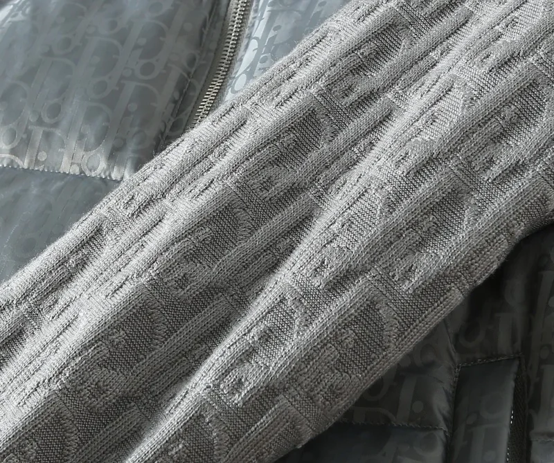 Replica Dior Knit Down Jacket Grey Unisex Style Reps - RepLuxe