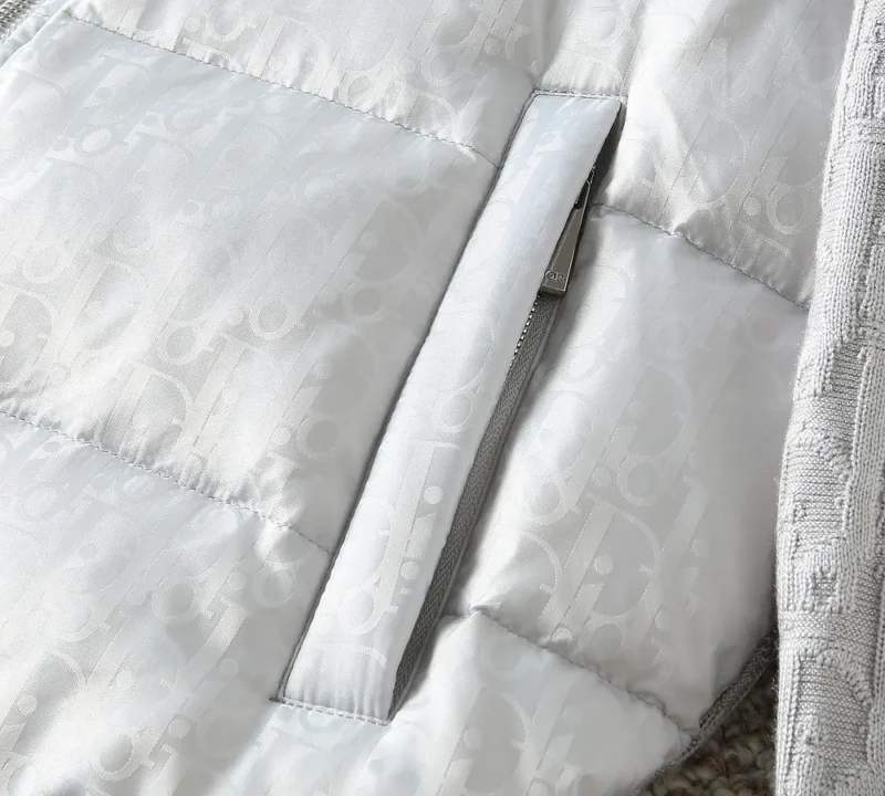 Replica Dior Knit Down Jacket White Unisex Reps - RepLuxe