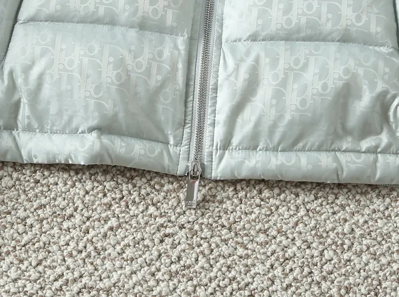 Replica Dior Knit Down Jacket Light Grey Unisex Reps - RepLuxe