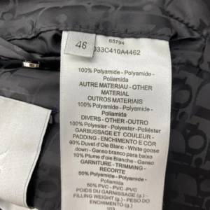 Replica Dior Oblique Down Jacket Black Stand Collar Reps - RepLuxe