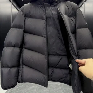 Replica Moncler Forez Down Jacket Black Hooded Reps - RepLuxe