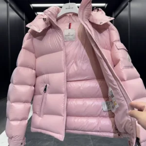 Replica Moncler Maire Short Down Jacket Pink Glossy Reps - RepLuxe