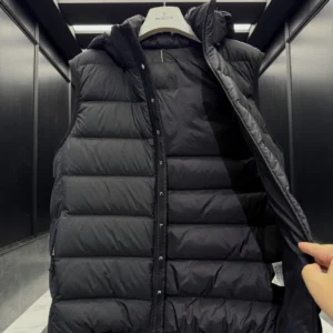 Replica Moncler Valmasque Vest Black Hooded Style Reps - RepLuxe