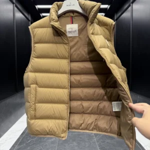 Replica Moncler Contrin Mens Vest Beige Quilted Reps - RepLuxe