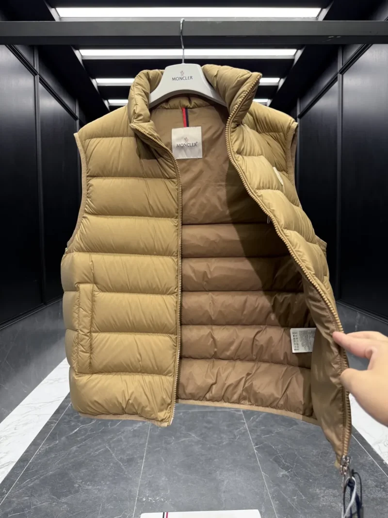 Replica Moncler Contrin Mens Vest Beige Quilted Reps - RepLuxe