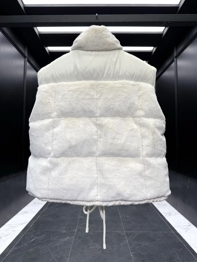 Replica Moncler Arques Womens Vest White Teddy Fleece Reps - RepLuxe