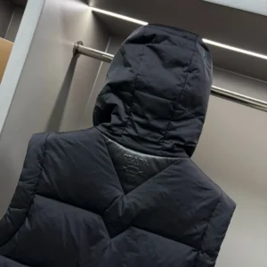 Replica Prada Hooded Down Vest Black Quilted Reps - RepLuxe