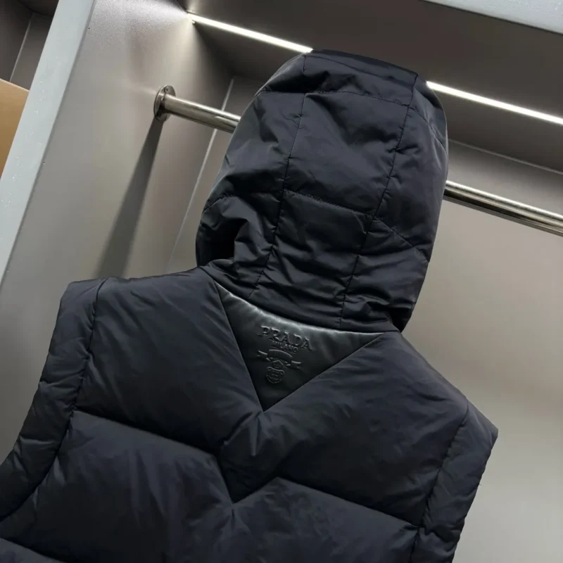 Replica Prada Hooded Down Vest Black Quilted Reps - RepLuxe