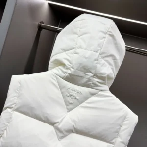 Replica Prada Hooded Down Vest White Quilted Reps - RepLuxe