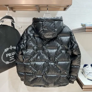 Replica Prada P500 Black Down Jacket Hooded Reps - RepLuxe