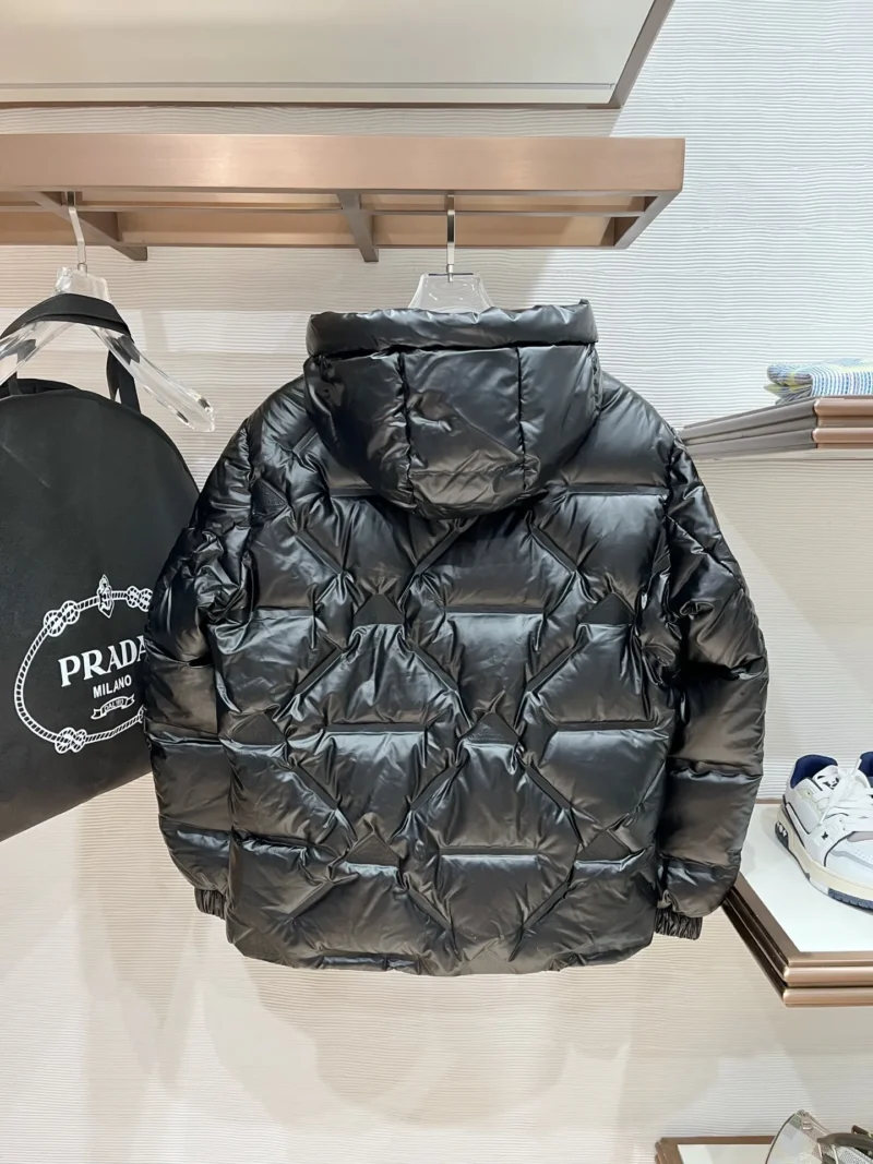 Replica Prada P500 Black Down Jacket Hooded Reps - RepLuxe