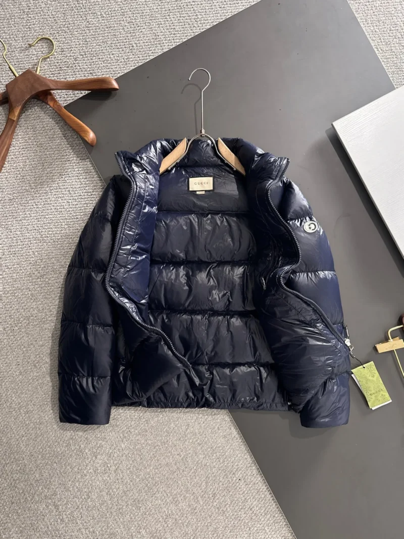Replica Gucci Longue Saion Down Jacket Navy Blue Reps - RepLuxe