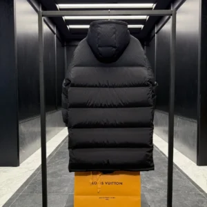 Replica Louis Vuitton Monogram Down Jacket Black Long Reps - RepLuxe