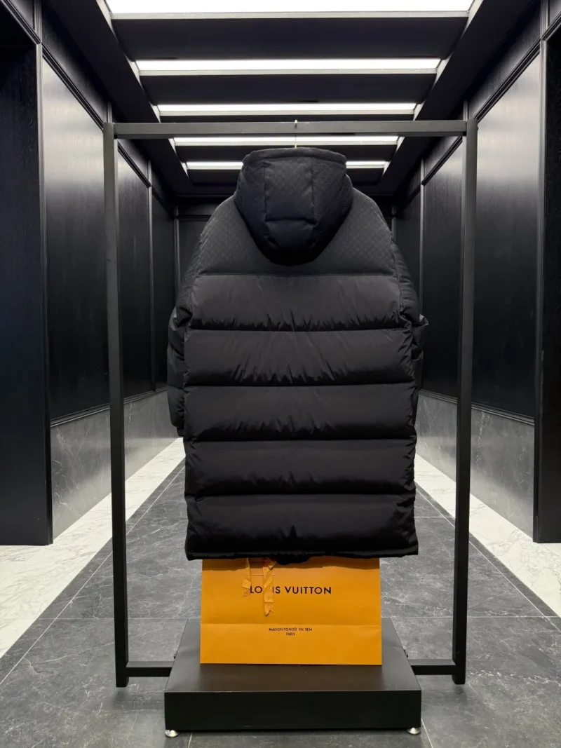 Replica Louis Vuitton Monogram Down Jacket Black Long Reps - RepLuxe