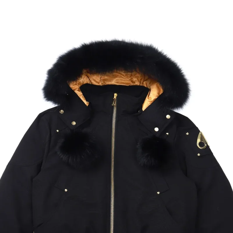Replica Moose Knuckles 01 Gold Scissor Down Jacket Black Reps - RepLuxe