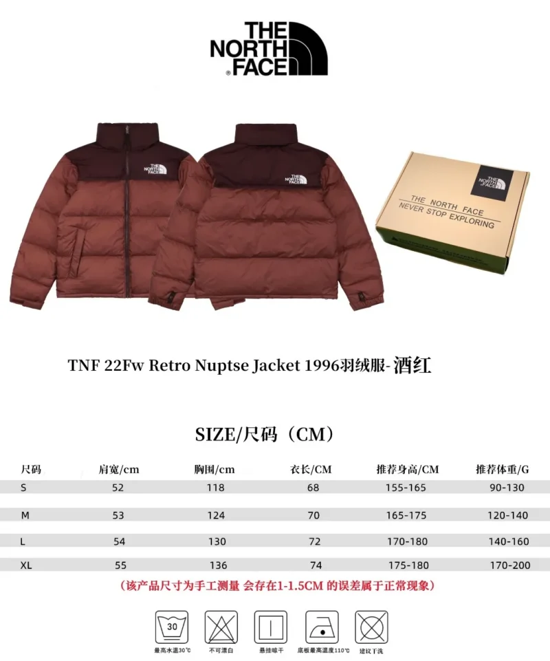 Replica The North Face 1996 Nuptse Jacket Wine Red Reps - RepLuxe