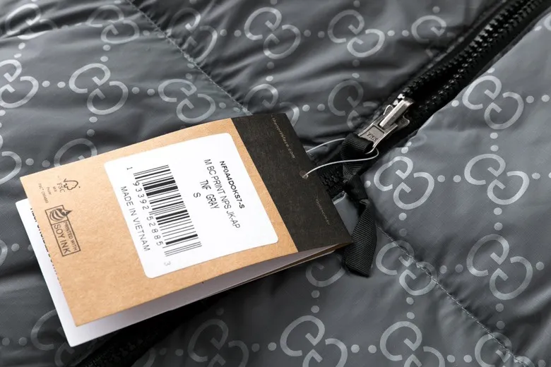 Replica Gucci x The North Face Logo Down Jacket Grey Reps - RepLuxe