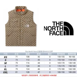Replica THE NORTH FACE GUCCI Down Vest Beige GG Reps - RepLuxe