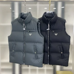 Replica Prada Re-Nylon Down Vest Grey Regular Fit Reps - RepLuxe