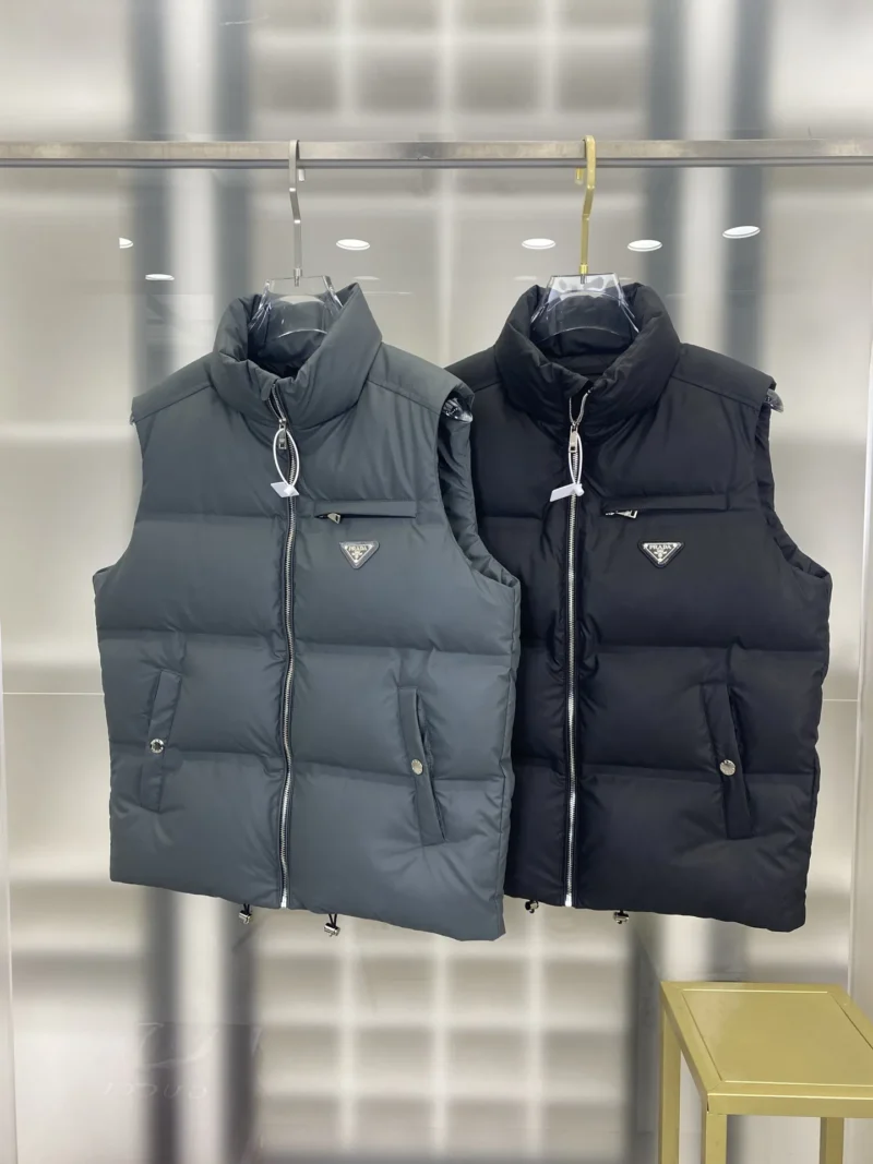 Replica Prada Re-Nylon Down Vest Grey Regular Fit Reps - RepLuxe