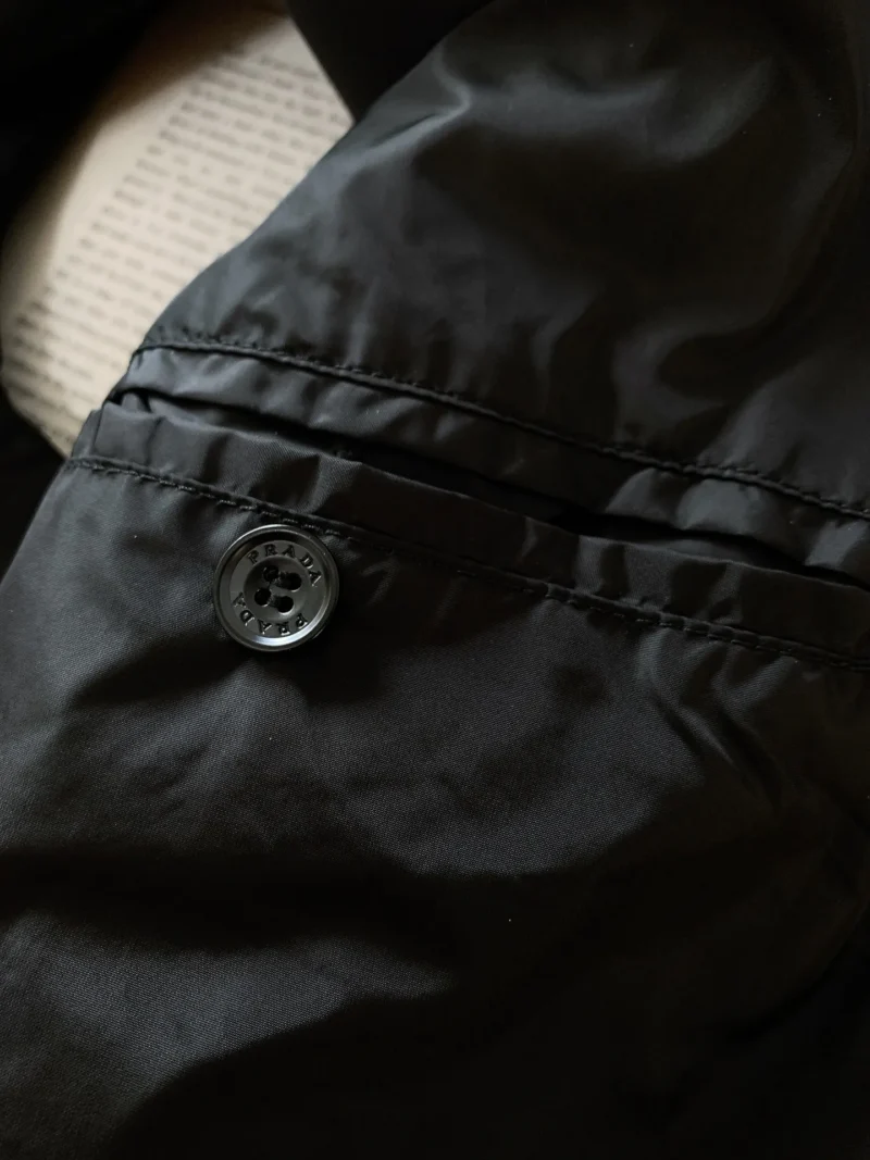 Replica Prada Down Vest Black Stand Collar Reps - RepLuxe