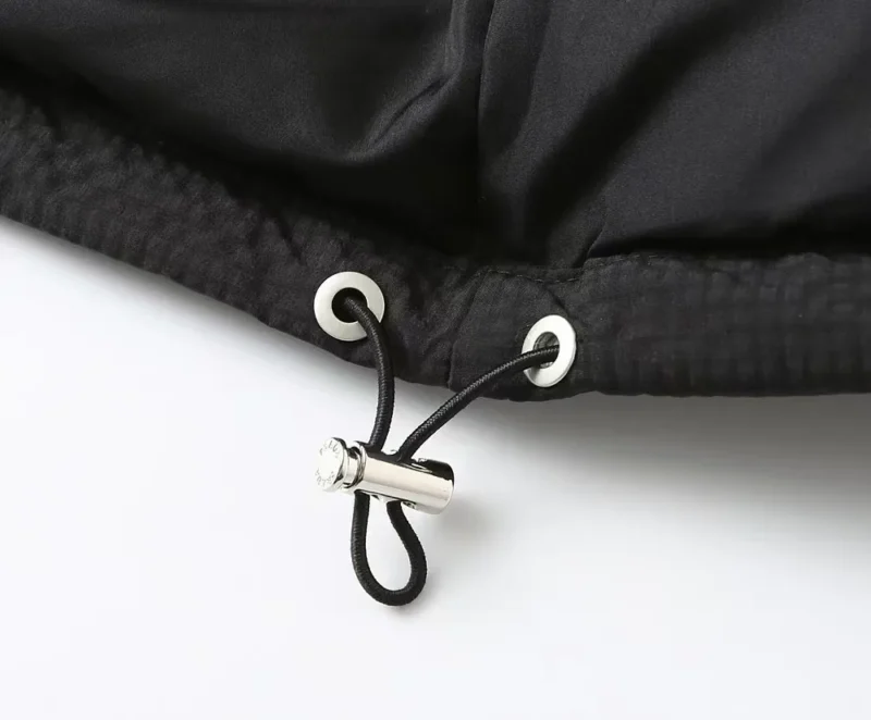 Replica Prada Striped Logo Down Jacket Black Unisex Reps - RepLuxe